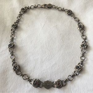 Harley-Davidson Silver Rose Necklace